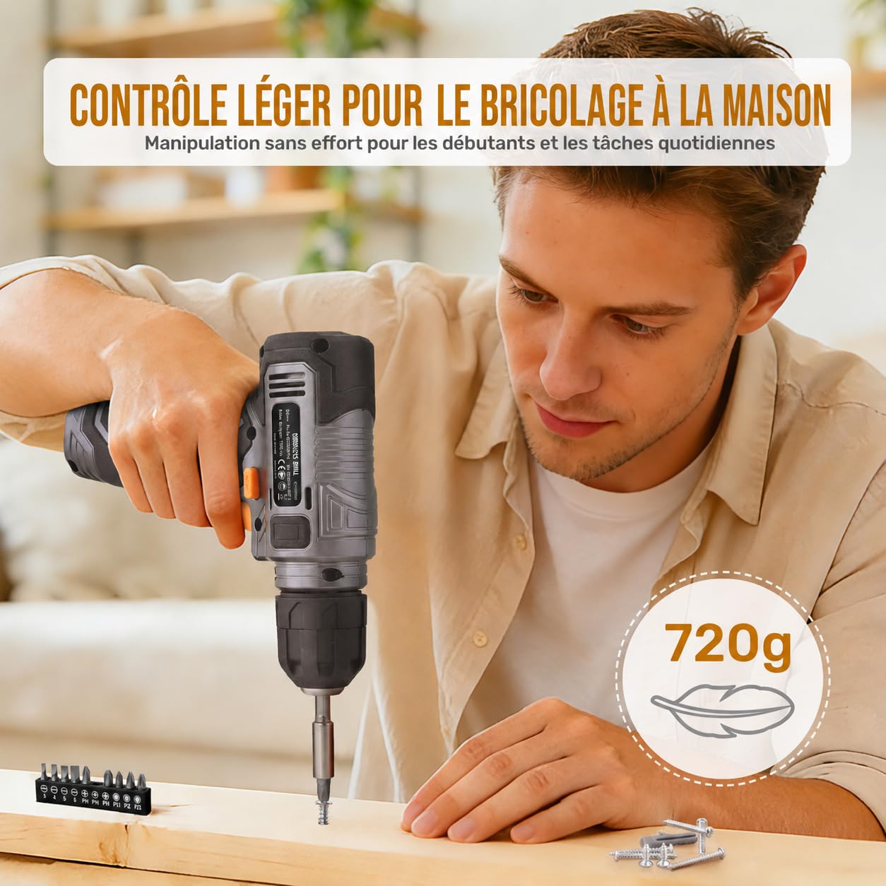 Hi-Spec Kit Outils 130 Pièces Perceuse 8V Gris
