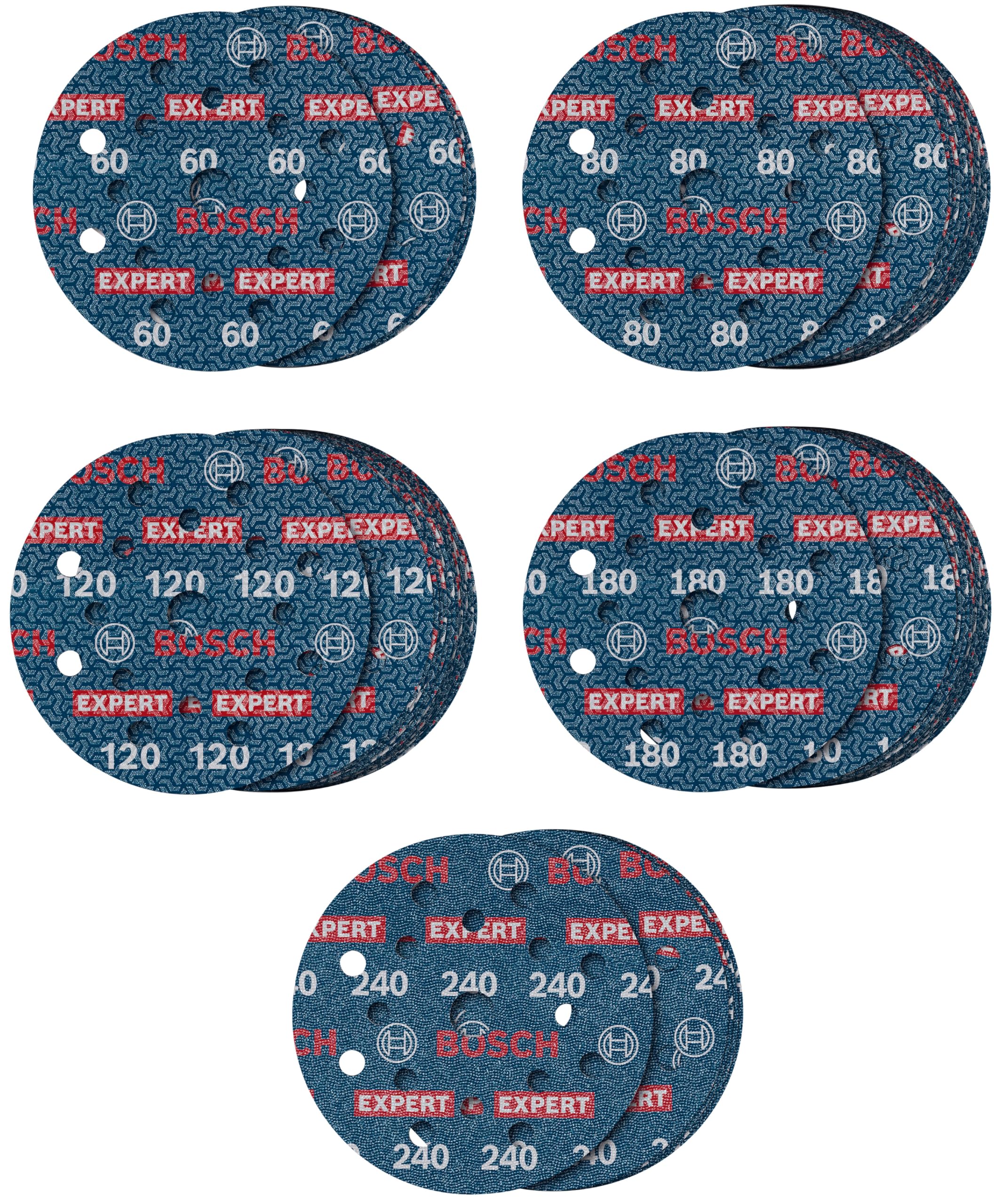 Bosch EXPERT O780 disque abrasif 125mm 60-240 lot 55