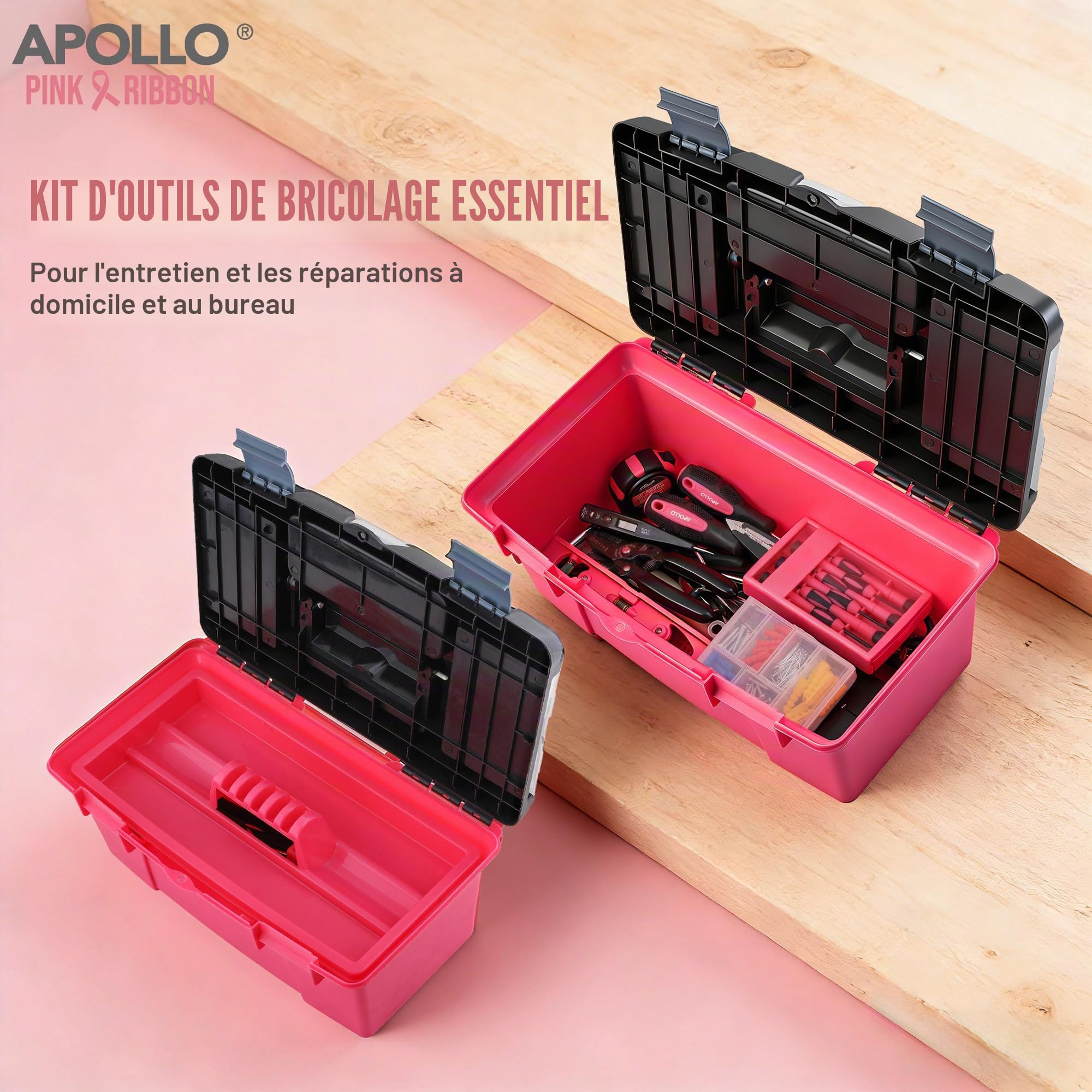 Hi-Spec Tool Kits boîte à outils 170 pièces rose maison