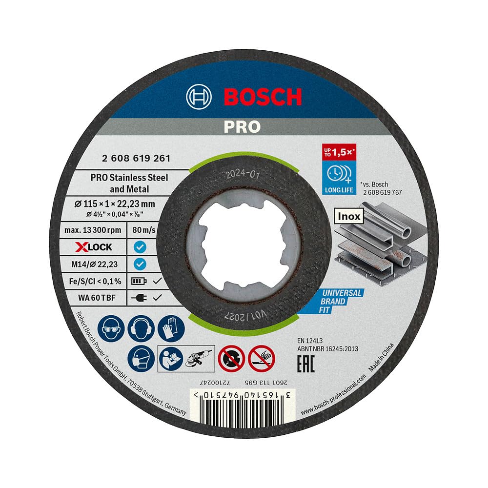 Bosch Standard Inox disque à tronçonner 115 mm X-LOCK