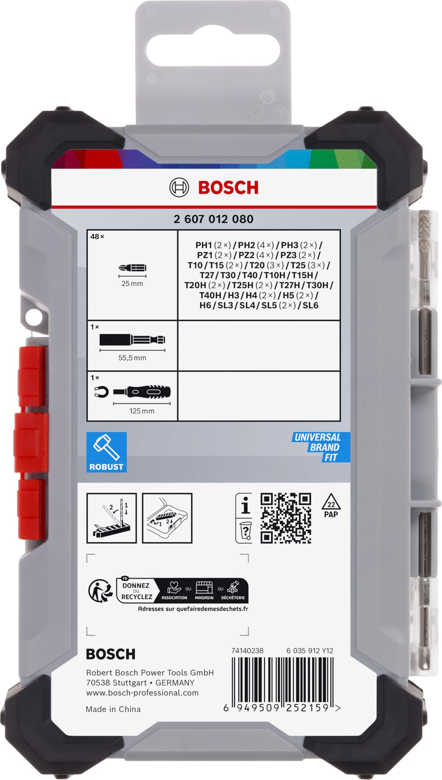 Bosch Coffret embouts Extra Hard 50 pièces vissage
