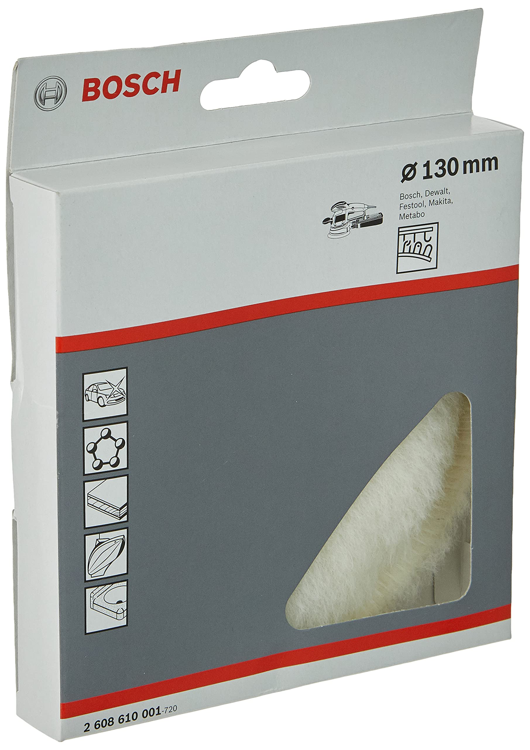 Bosch peau de mouton 130 mm bonnet polissage blanc