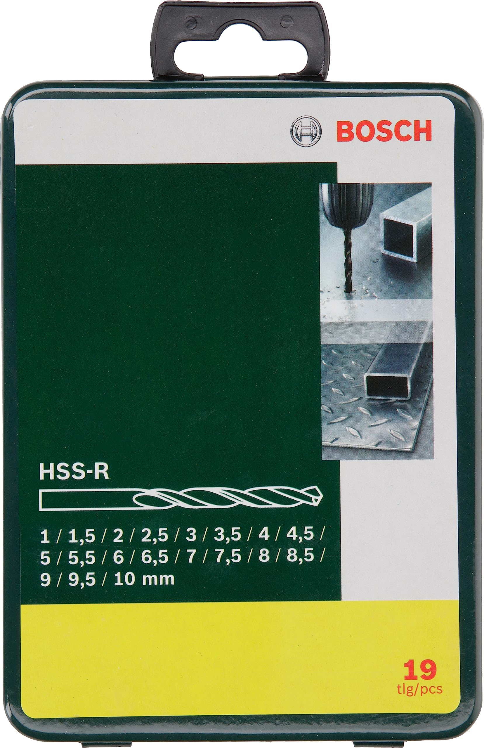 Bosch coffret 19 mèches HSS-R métal 1-10 mm gris perceuse