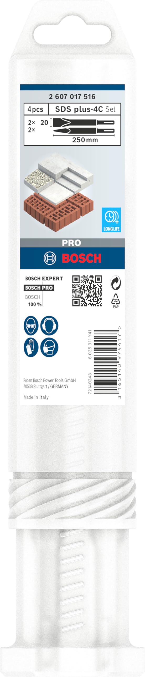 Bosch Coffret Burins PRO SDS Plus-4C 4 Pièces Béton