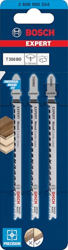 Bosch EXPERT T308BO lame scie sauteuse bois 3 pcs coupe arrondie