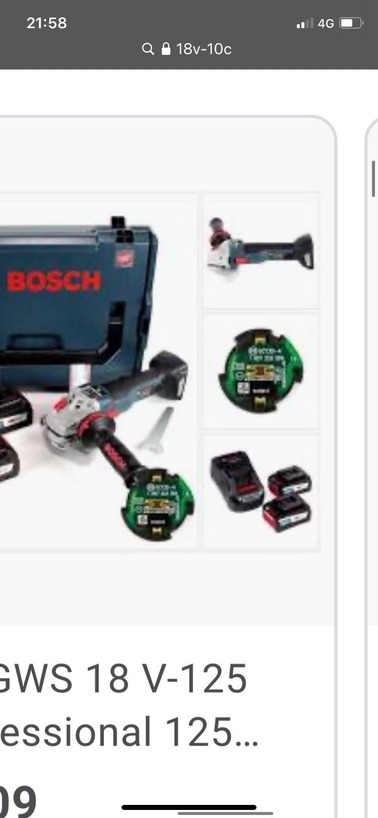 Bosch GWS 18V-10 C meuleuse 125 mm 2x5,0Ah L-BOXX