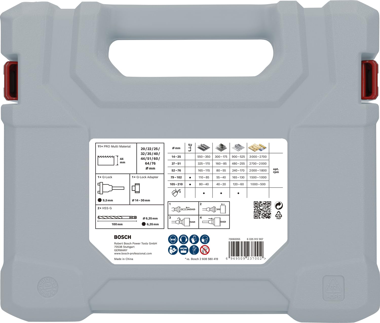 Bosch PRO Coffret scies trépans Multi 15 pcs 20-76 mm
