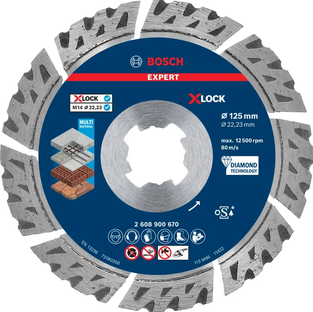 Bosch EXPERT Disque Diamant 125mm MultiMaterial X-Lock