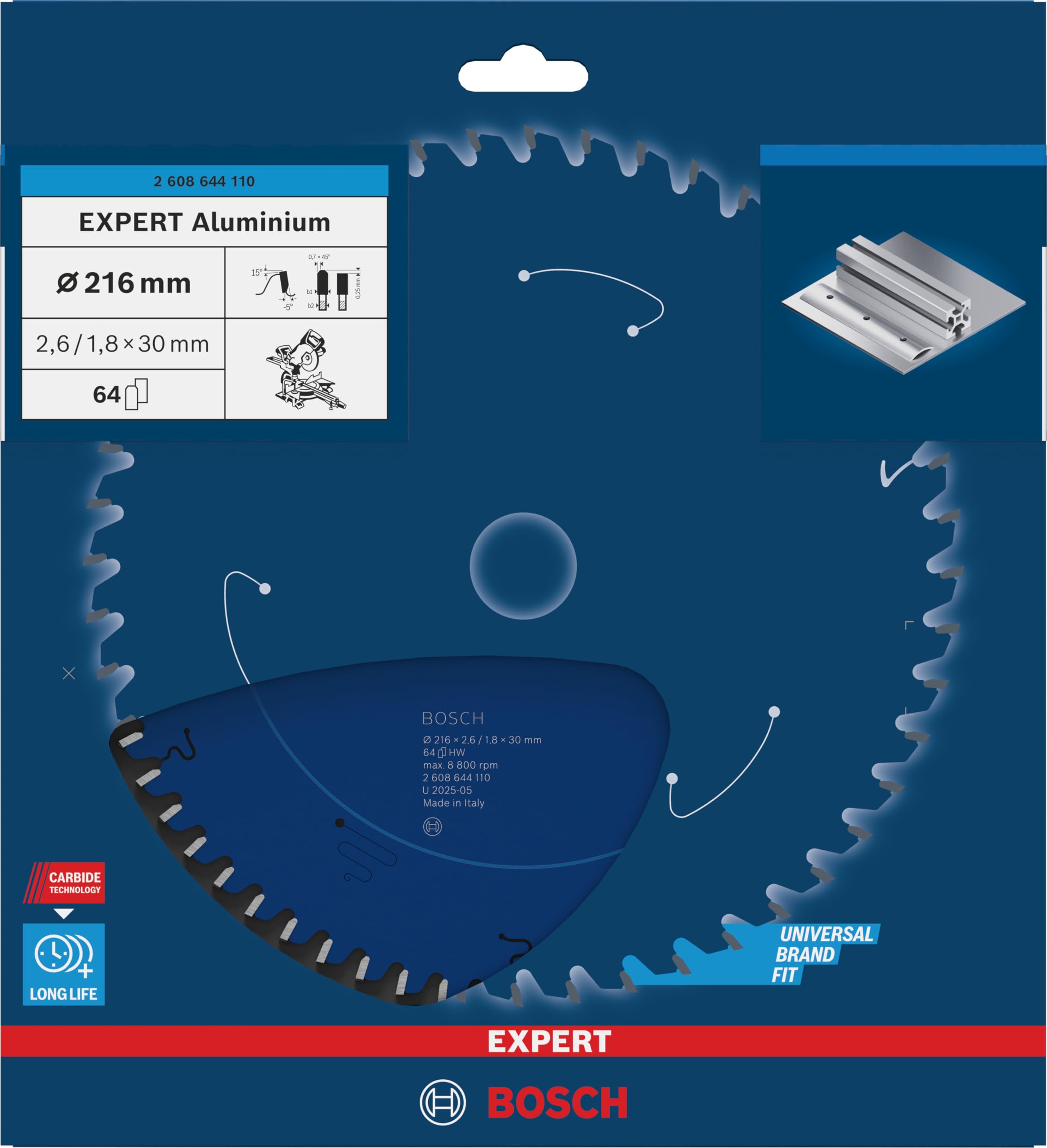 Bosch EXPERT Aluminium 216x30 lame scie circulaire 64 dents