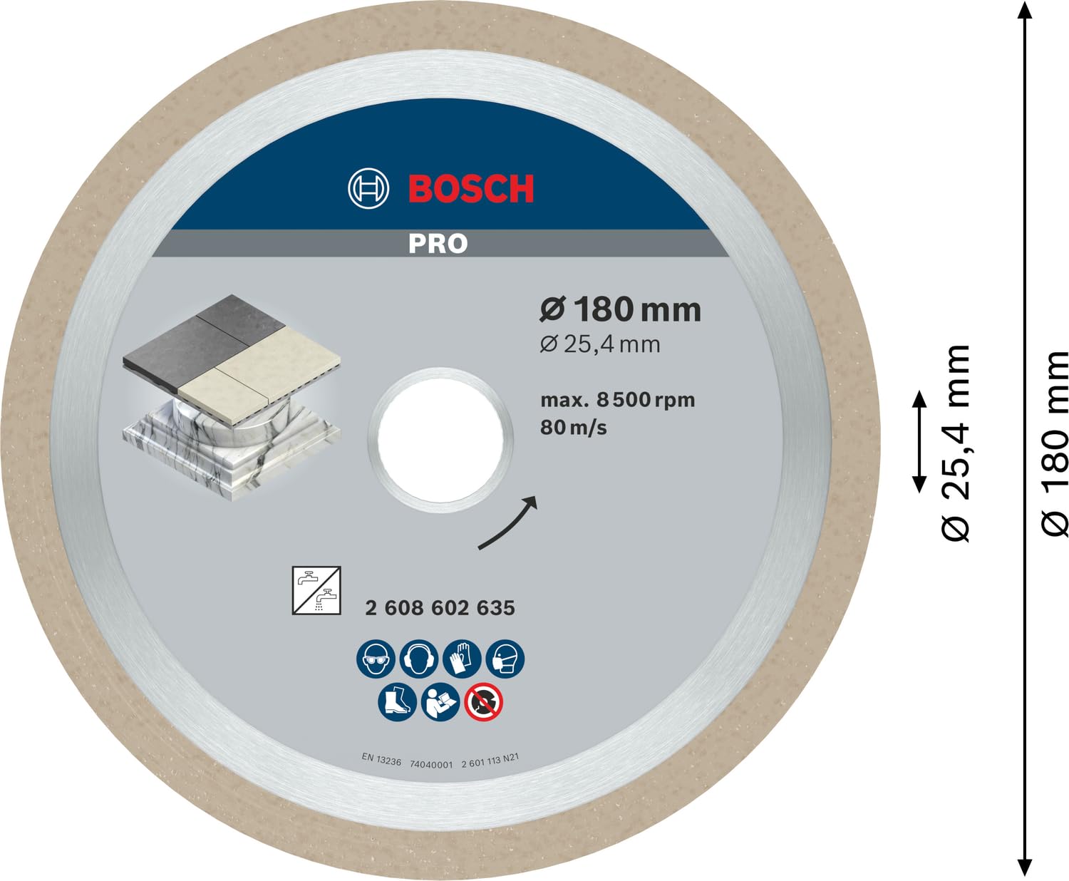 Bosch Ceramic disque diamant 180 mm carrelage céramique