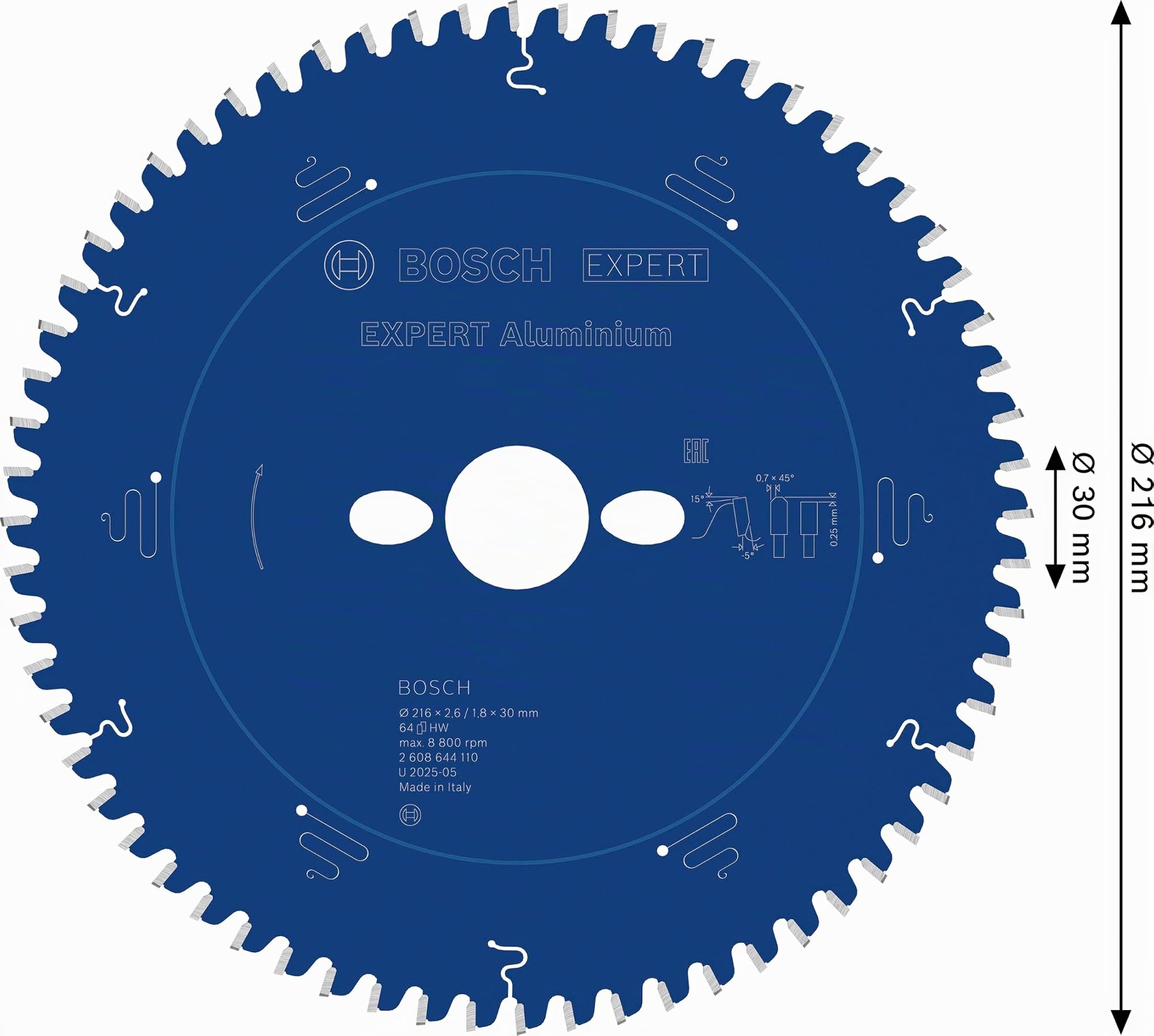 Bosch EXPERT Aluminium 216x30 lame scie circulaire 64 dents