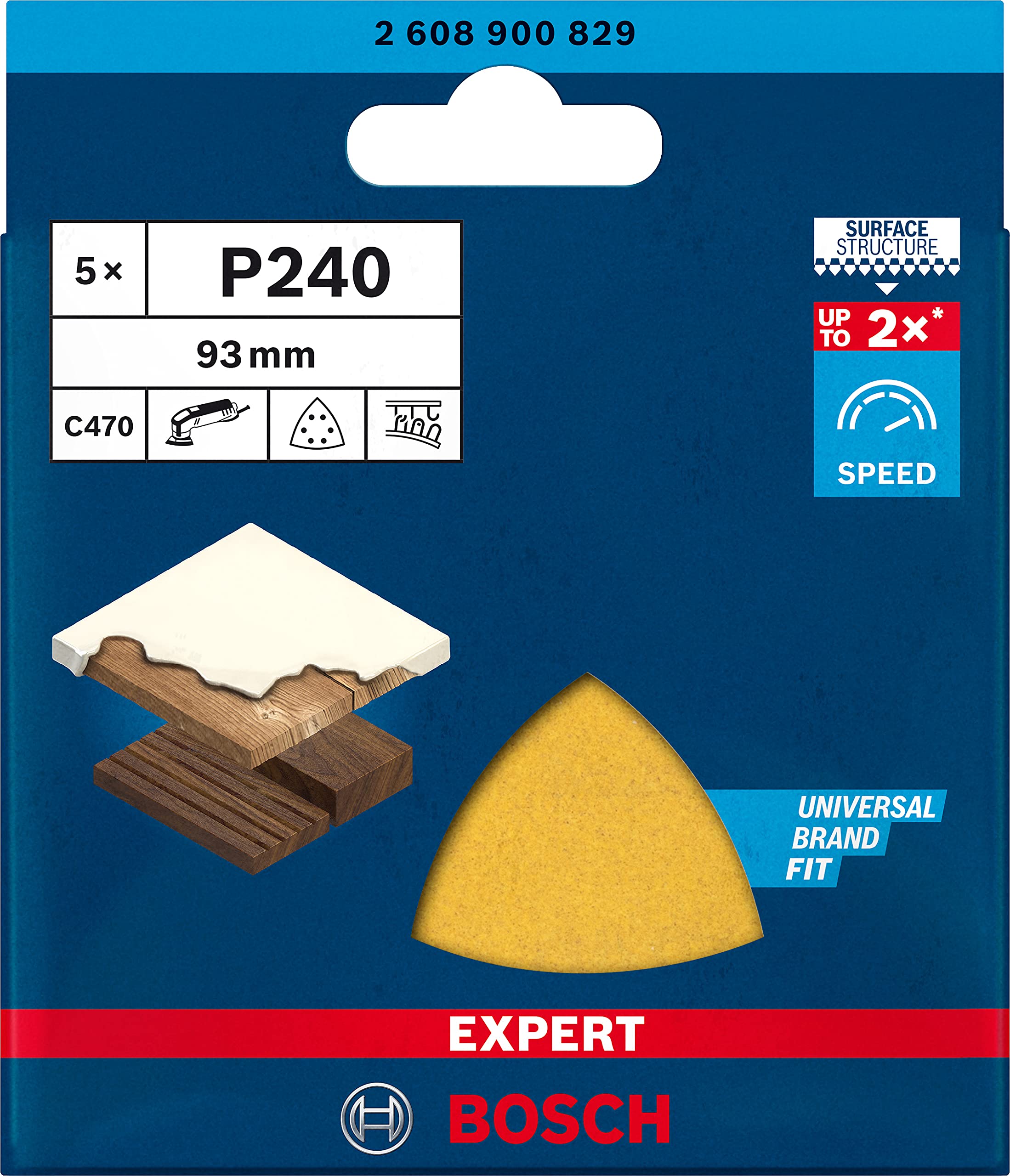 Bosch EXPERT C470 feuille abrasive delta 93 mm G240 lot 5