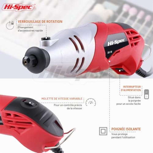 Hi-Spec Rotary Tools outil rotatif 170W 121 accessoires