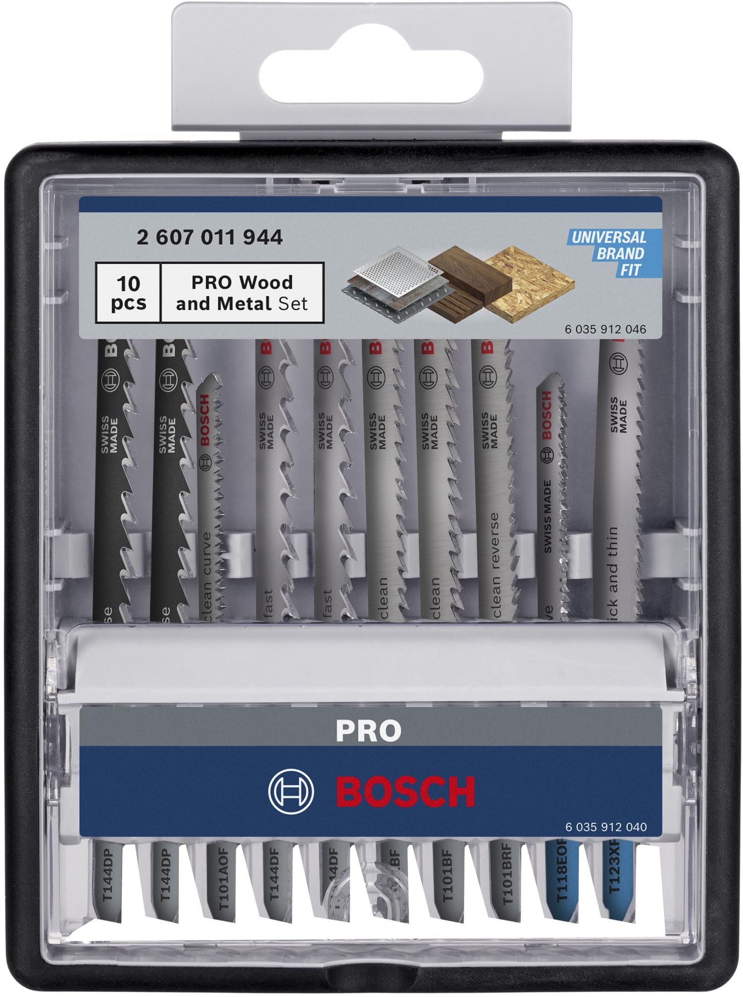 Bosch PRO Wood Metal kit lames scie sauteuse 100 mm lot 10