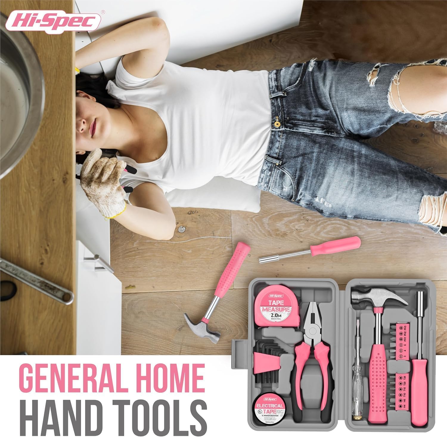 Hi-Spec Tool Kits jaune+rose kit 2x24 pcs maison