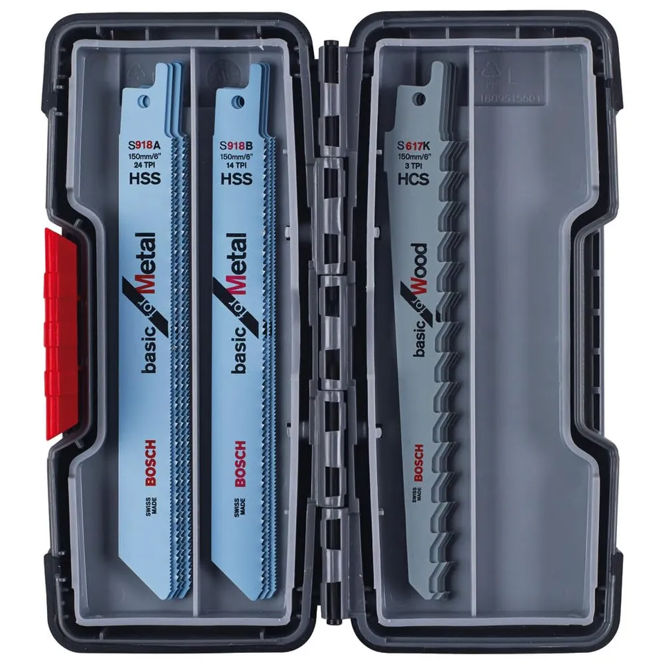 Bosch Set 15 lames scie sabre bois métal ToughBox