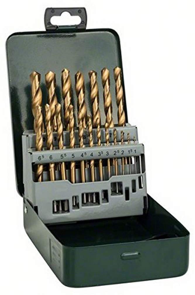Bosch coffret 19 mèches HSS-R métal 1-10 mm gris perceuse