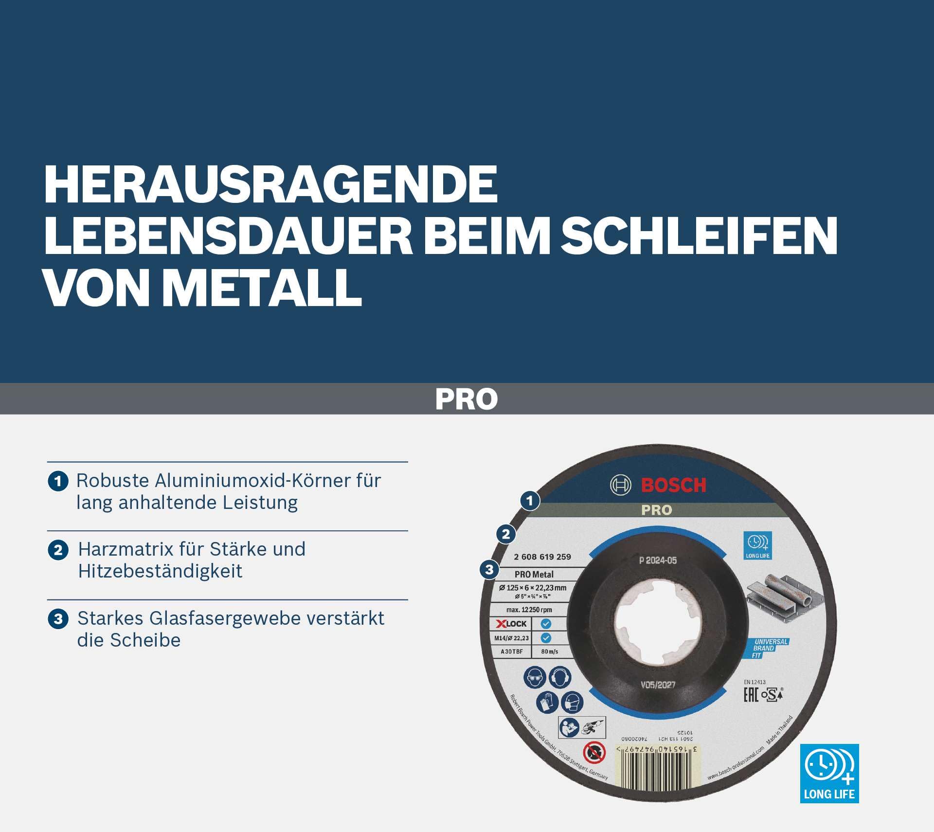 Bosch PRO Metal disque ébarber X-Lock 115 mm