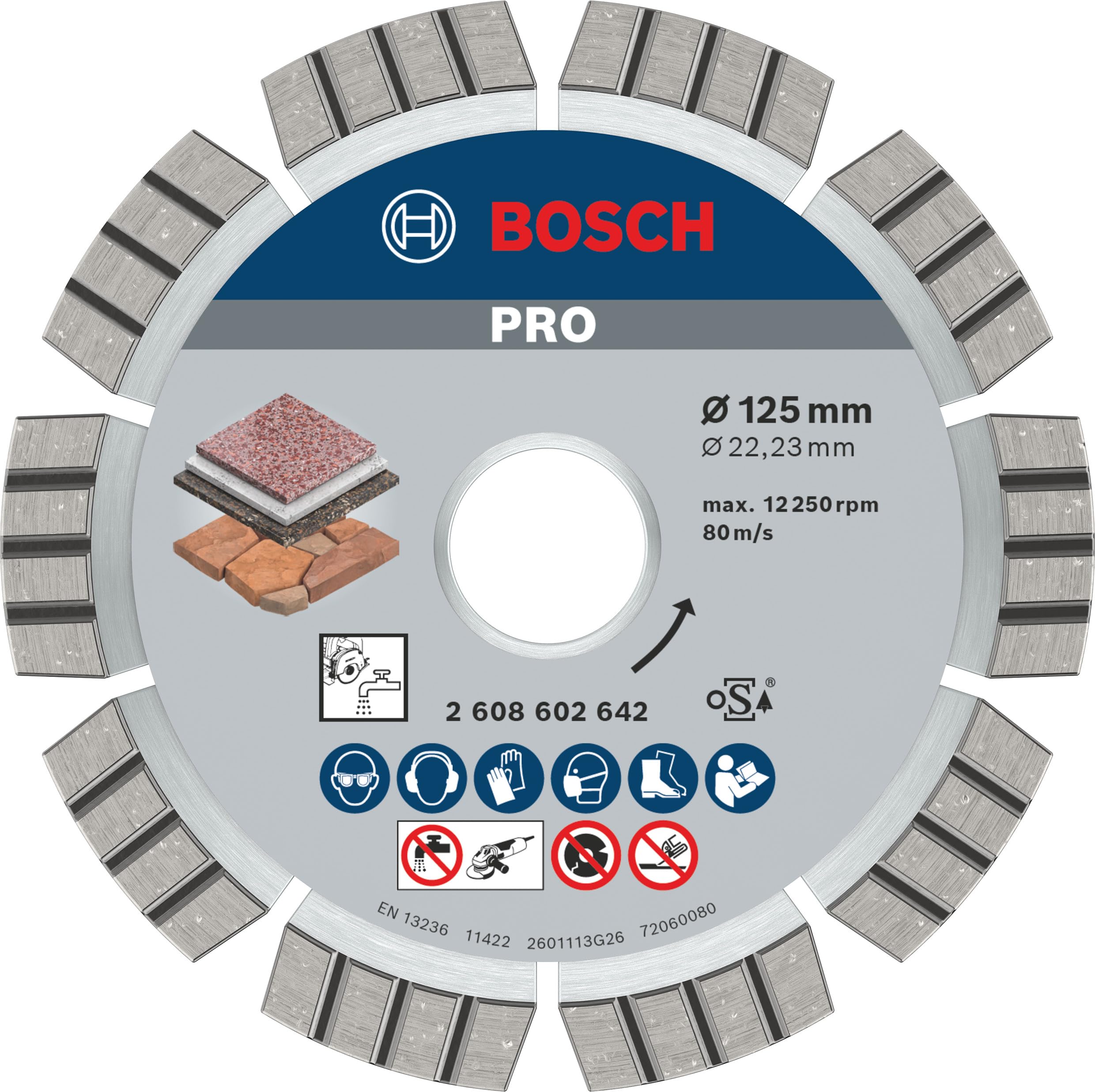 Bosch Pro Stone disque diamant 125 mm pierre béton