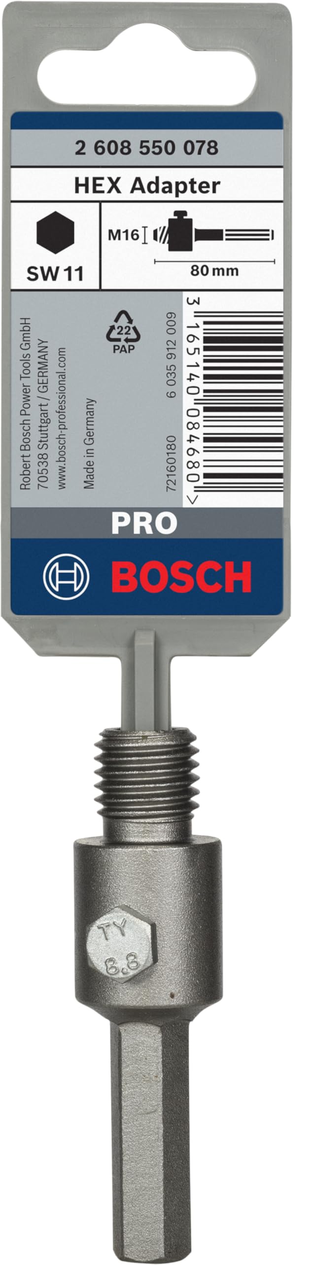 Bosch Porte-Outil Six Pans M16 80 mm Couronnes