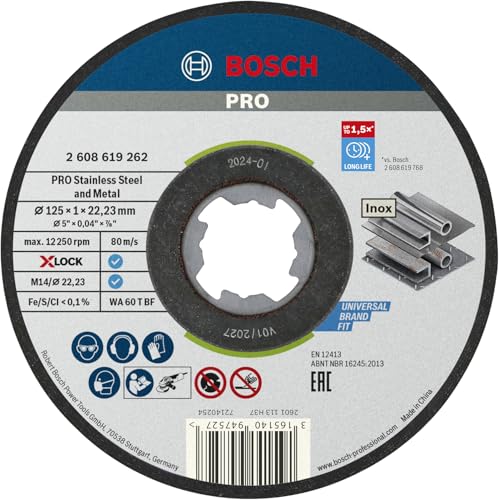 Bosch Disques disque à tronçonner inox 125x1 mm X-Lock x10