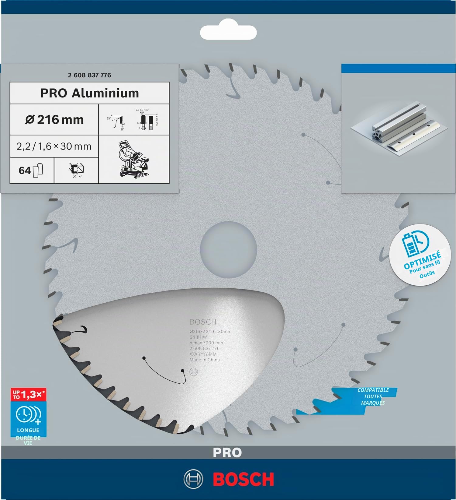 Bosch Expert lame scie circulaire alu 216 mm 64 dents
