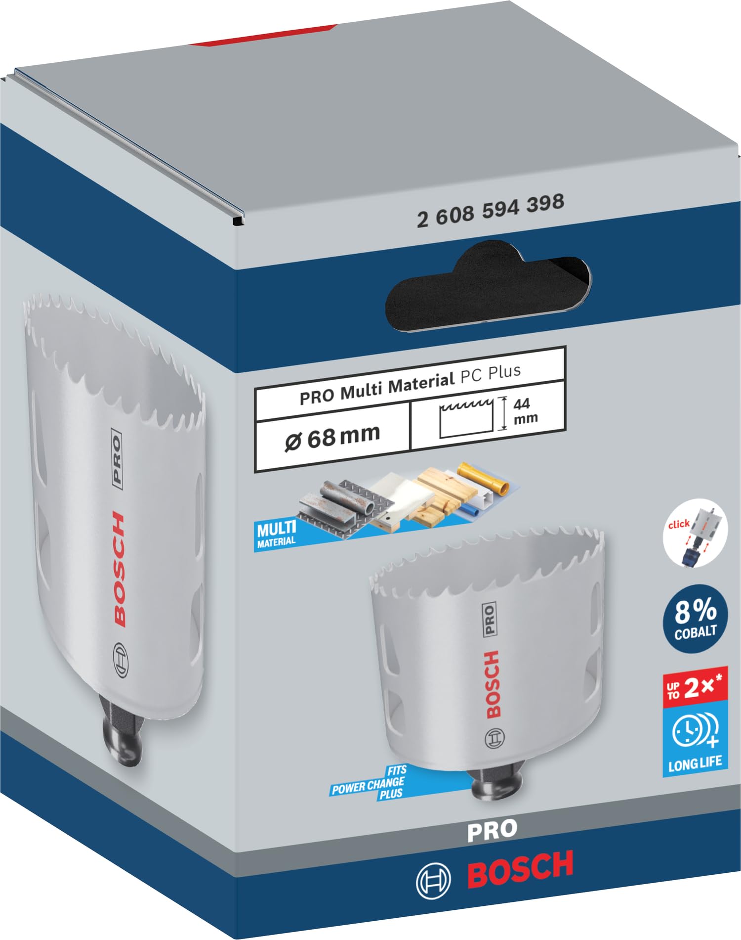 Bosch PRO Multi Material scie trépan 68 mm Power Change Plus