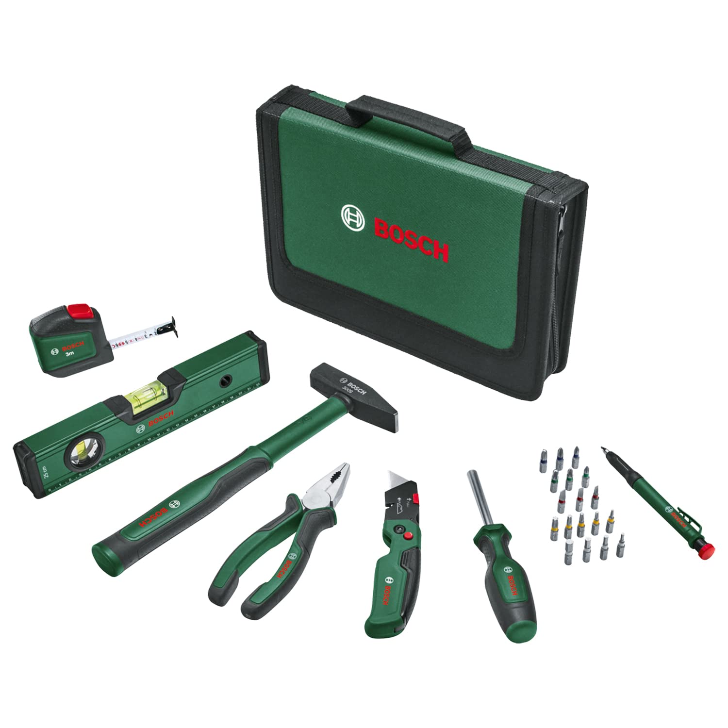 Bosch Universal set 25 outils à main marteau pince sac tissu