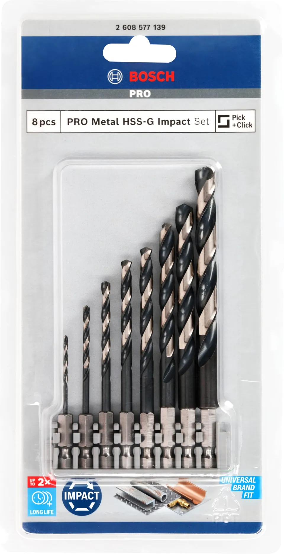 Bosch Impact Control Coffret Forets Métal HSS 8 pcs