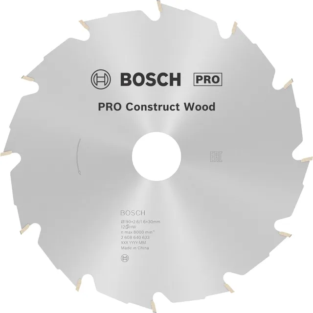 Bosch Construct Wood lame circulaire 190x30 mm 12 dents