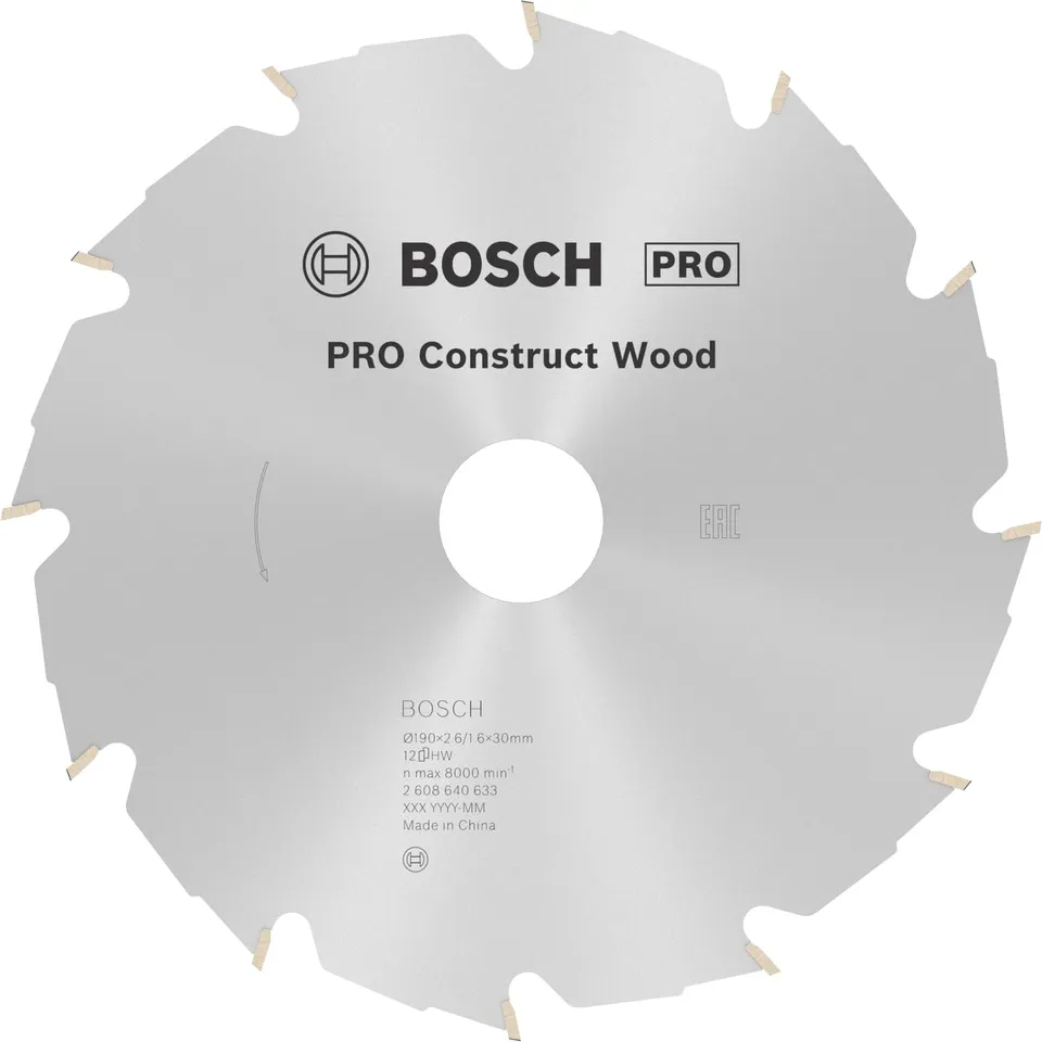 Bosch Construct Wood lame circulaire 190x30 mm 12 dents