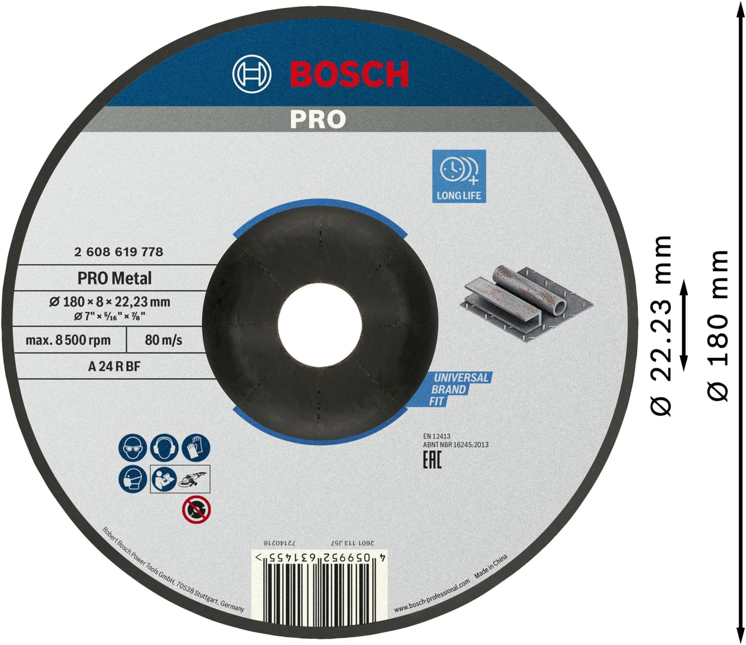 Bosch PRO Metal disque meulage Ø180mm acier 22,23mm