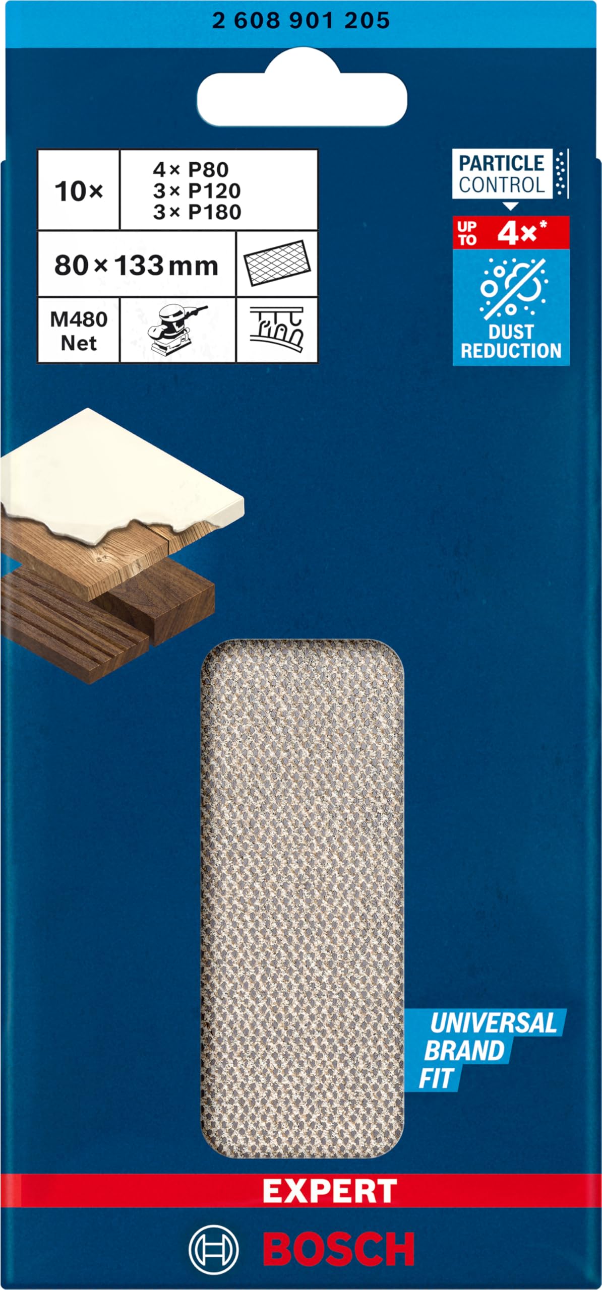 Bosch Expert M480 abrasif 80x133 mm set 10 pcs multi-grains