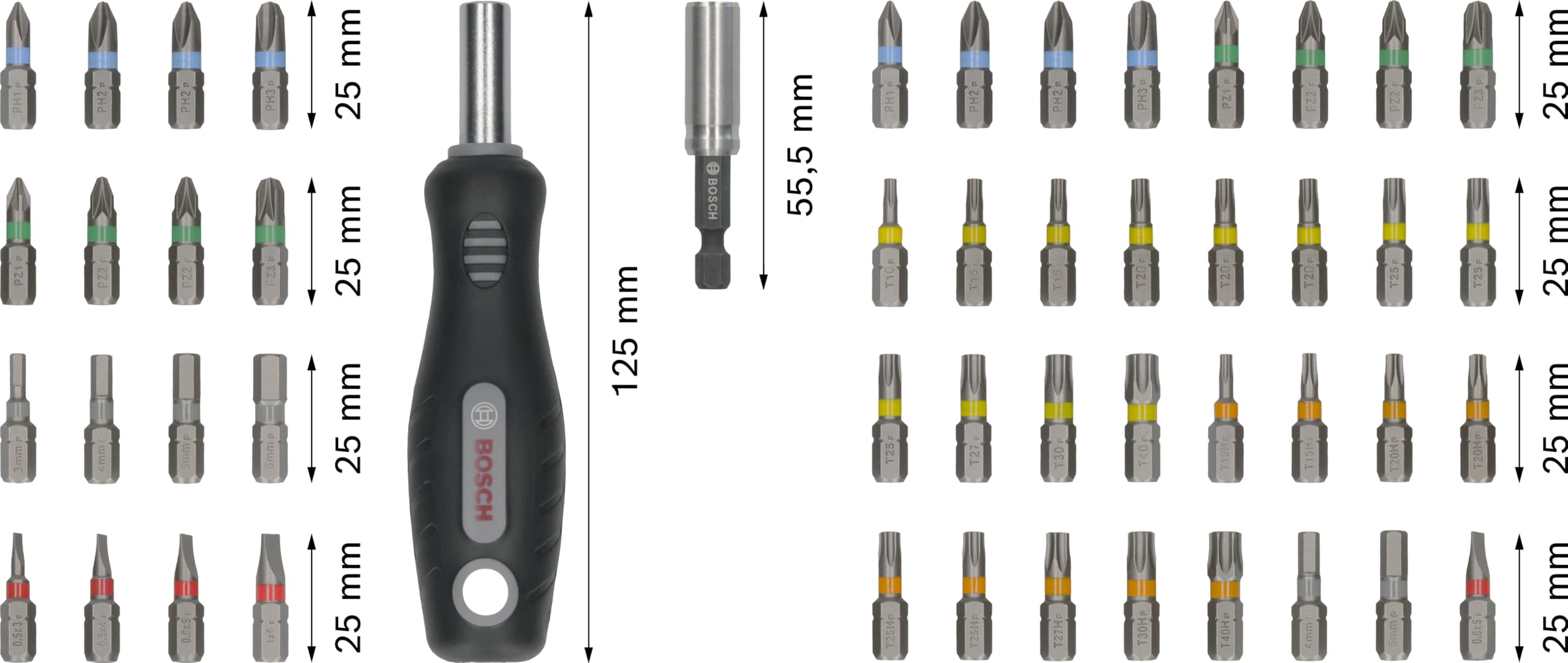 Bosch Coffret embouts Extra Hard 50 pièces vissage