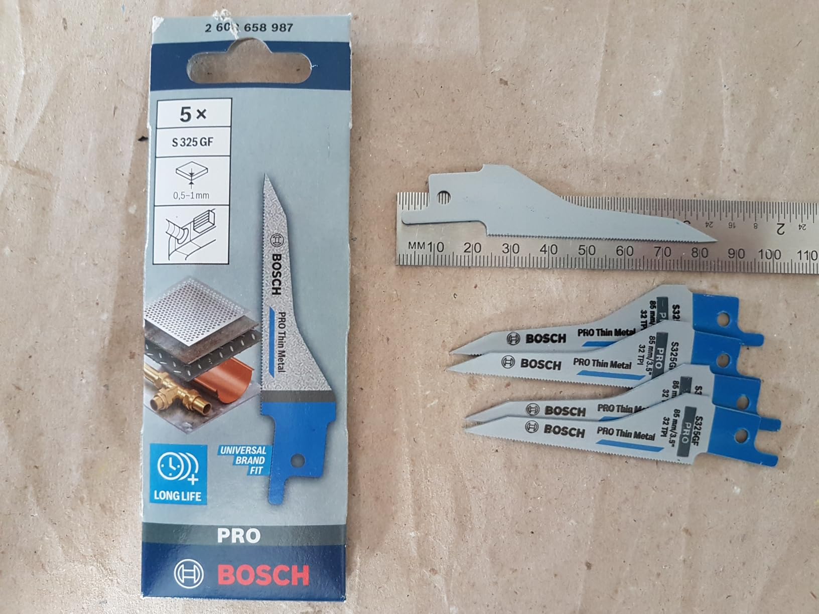 Bosch PRO Thin Metal S325GF lame scie sabre 85 mm lot 5