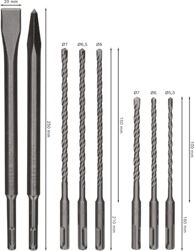 Bosch PRO SDS plus-4C coffret forets burins 8 pièces