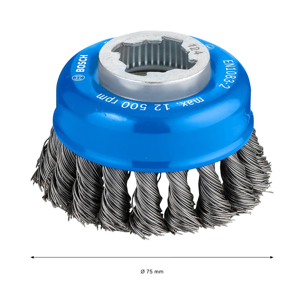 Bosch Pro Brosse Boisseau 75 mm Acier X-Lock Fils Torsadés