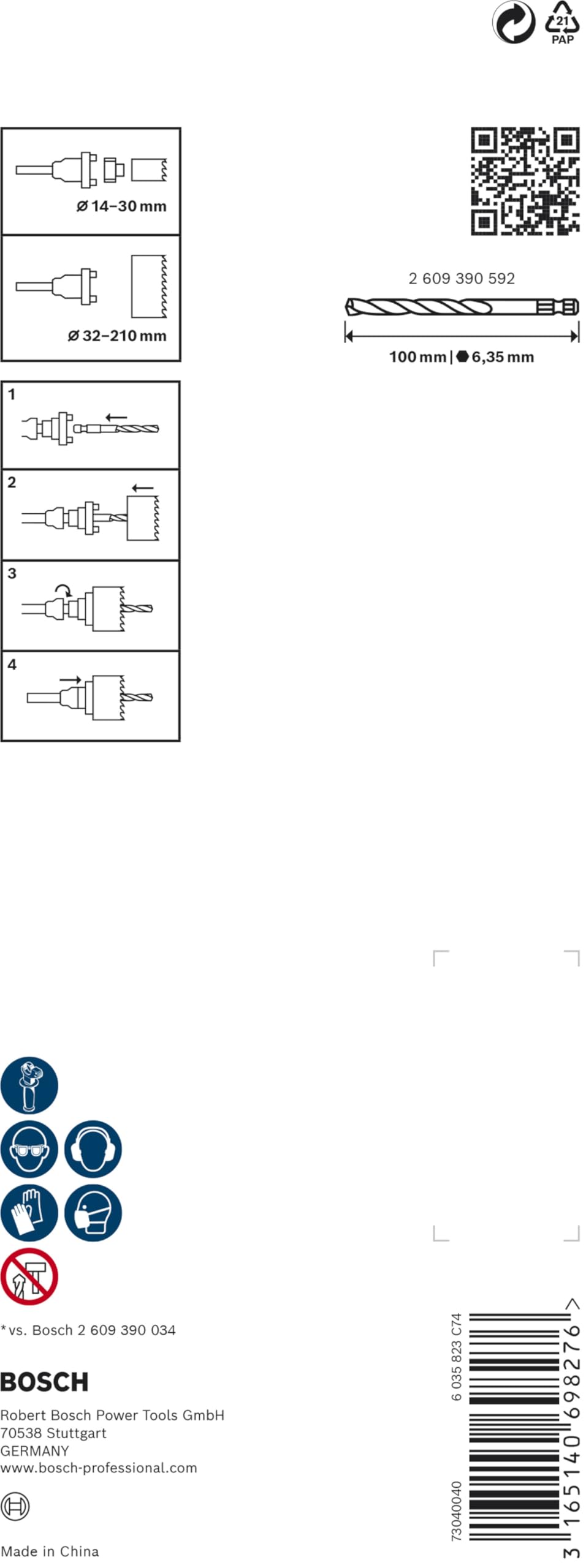 Bosch PRO Q-Lock adaptateur HEX scie trépan QC
