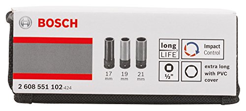 Bosch Set 3 Douilles 85 mm 17/19/21 mm 1/2 Pouce