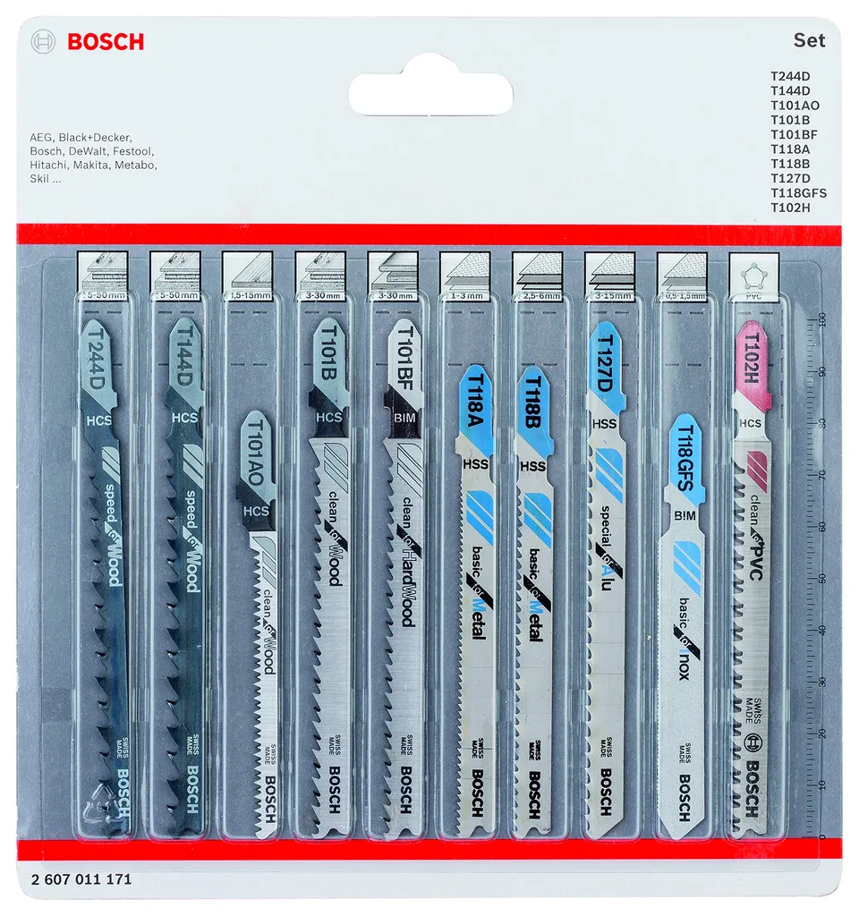 Bosch Lames 2607011171 lames scie sauteuse 10 pièces tout en un