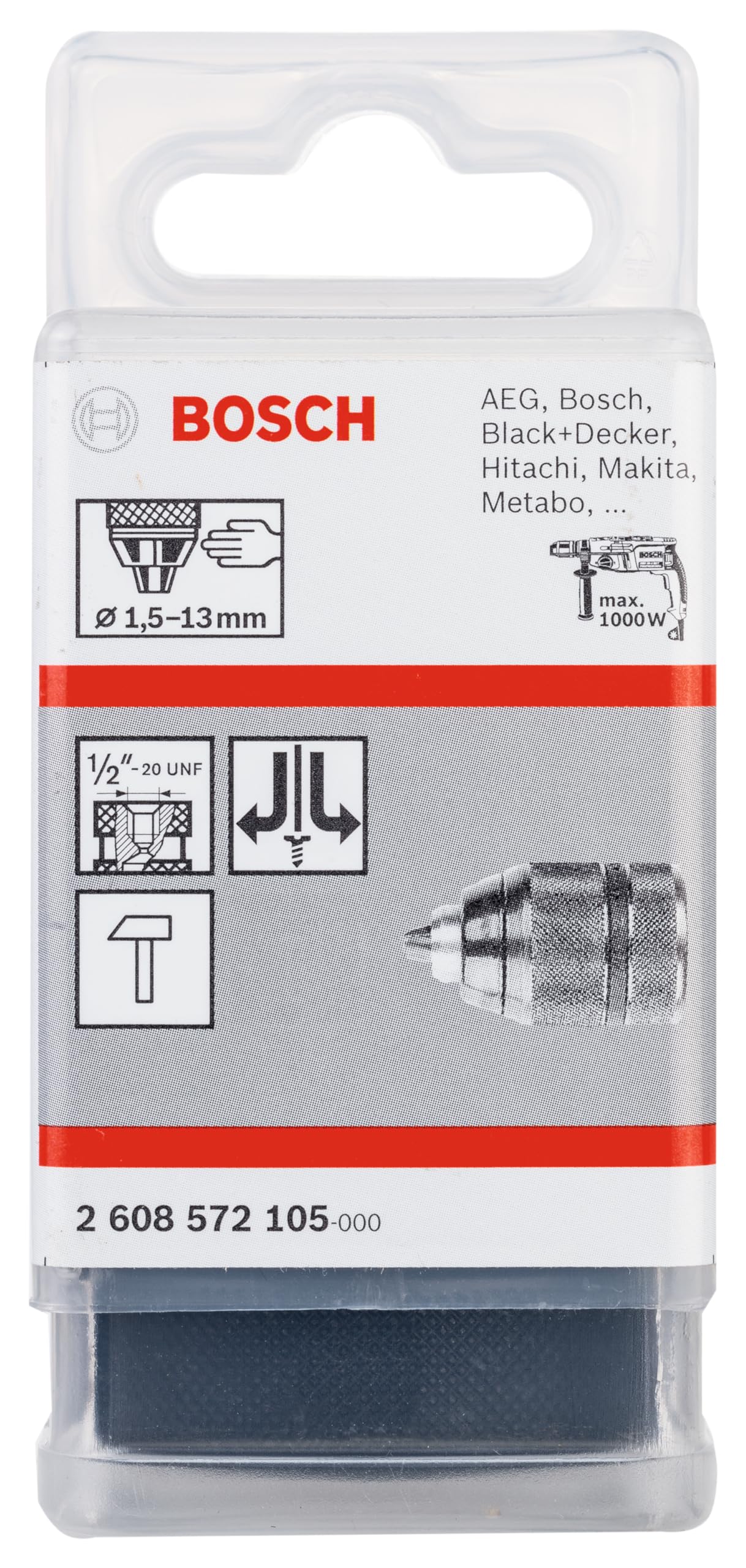 Bosch EXPERT mandrin sans clé 1,5-13 mm 1/2 robuste