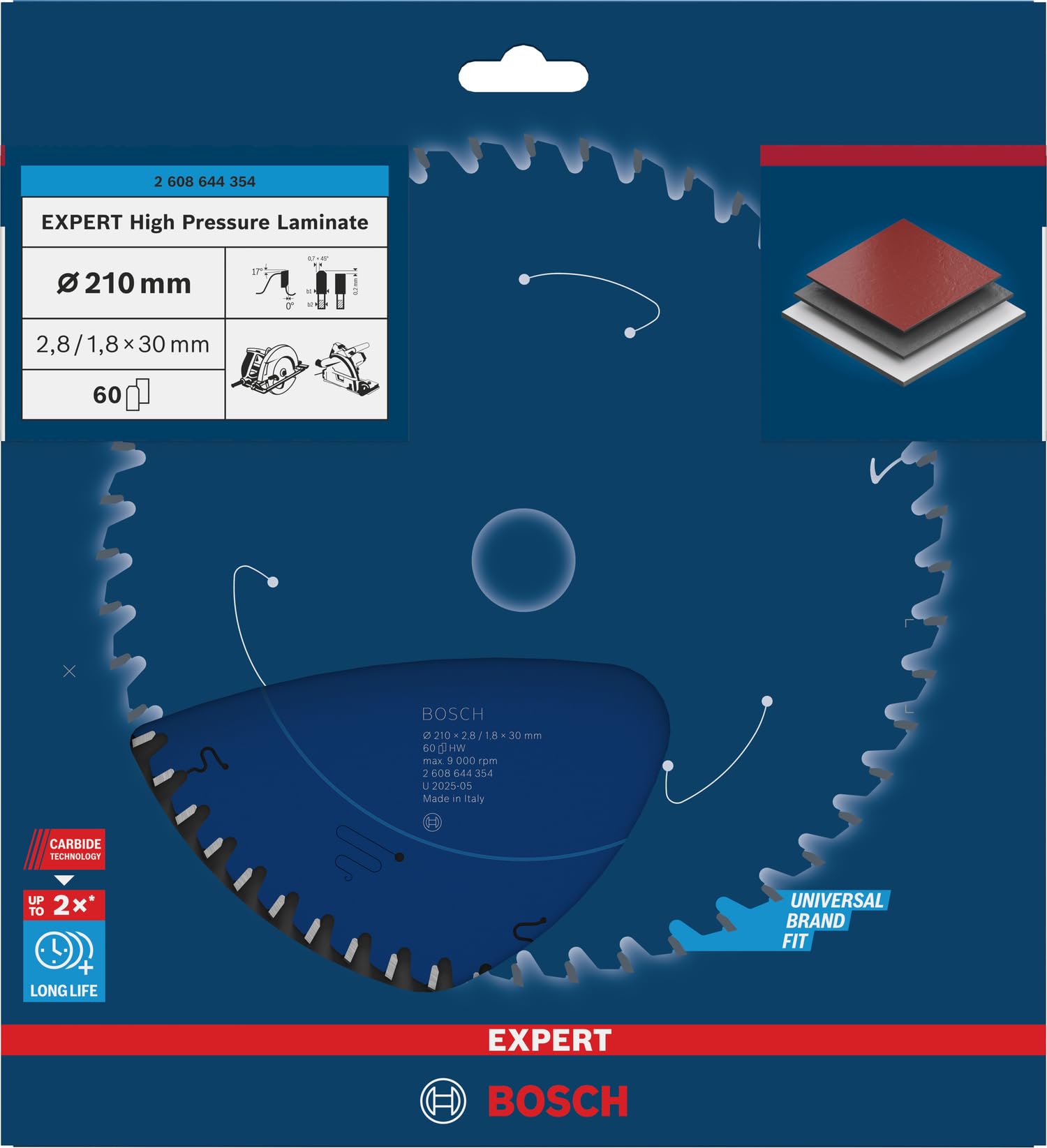 Bosch Expert Laminate lame circulaire 210x30 mm 60 dents