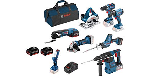 Bosch Sets Combinés 18V pack 8 outils 4x5,0 Ah sacoche