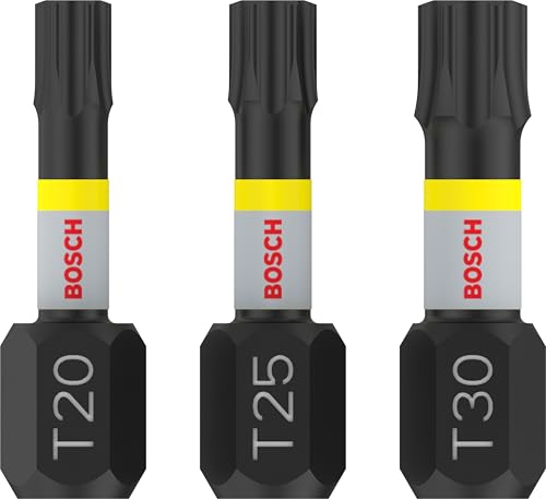 Bosch PRO Lot 3 Embouts Torx Impact T20 T25 T30 x25mm