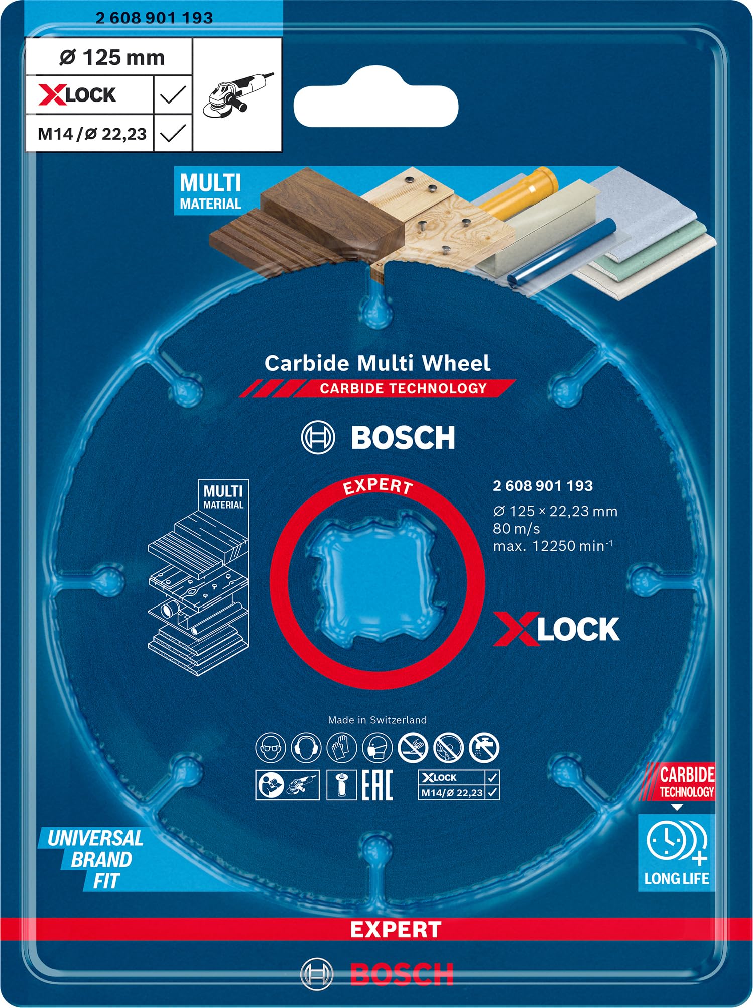 Bosch Expert Carbide Multi Wheel 125 mm disque tronçonner X-LOCK