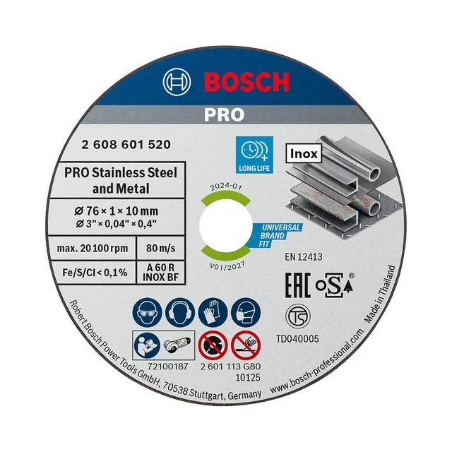 Bosch Expert for Inox disque à tronçonner 76x1x10 mm
