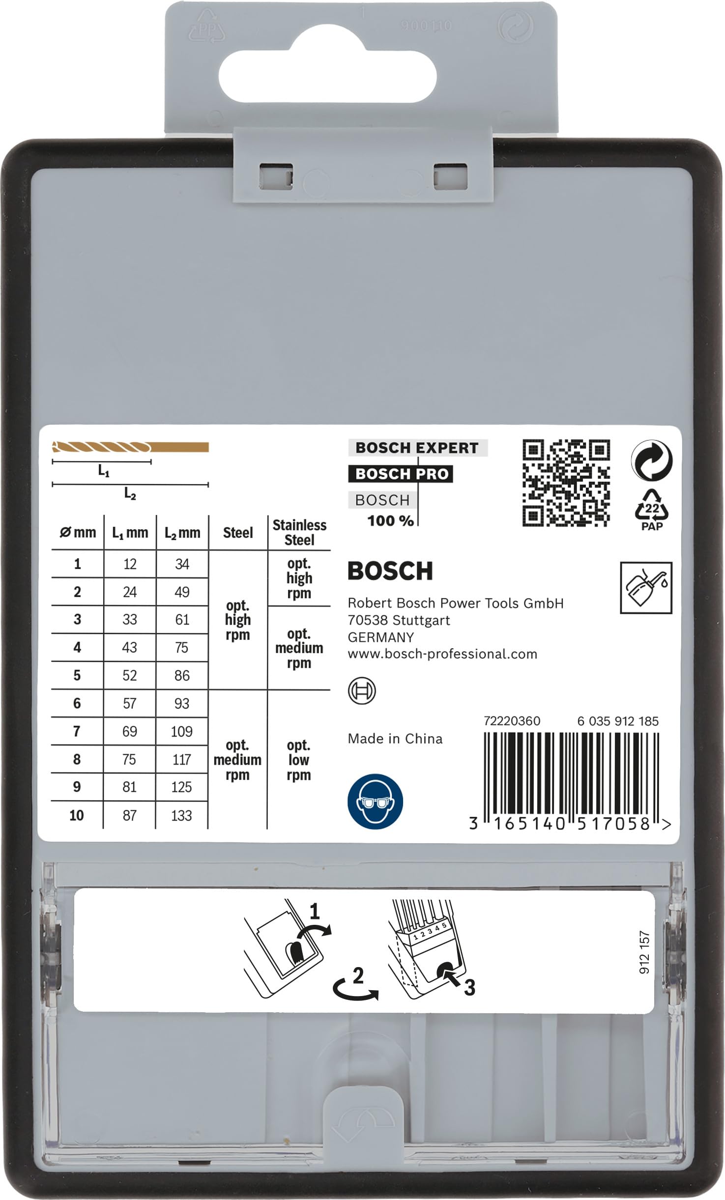 Bosch Forets coffret PRO Inox HSS-Co 10 pces 1-10 mm