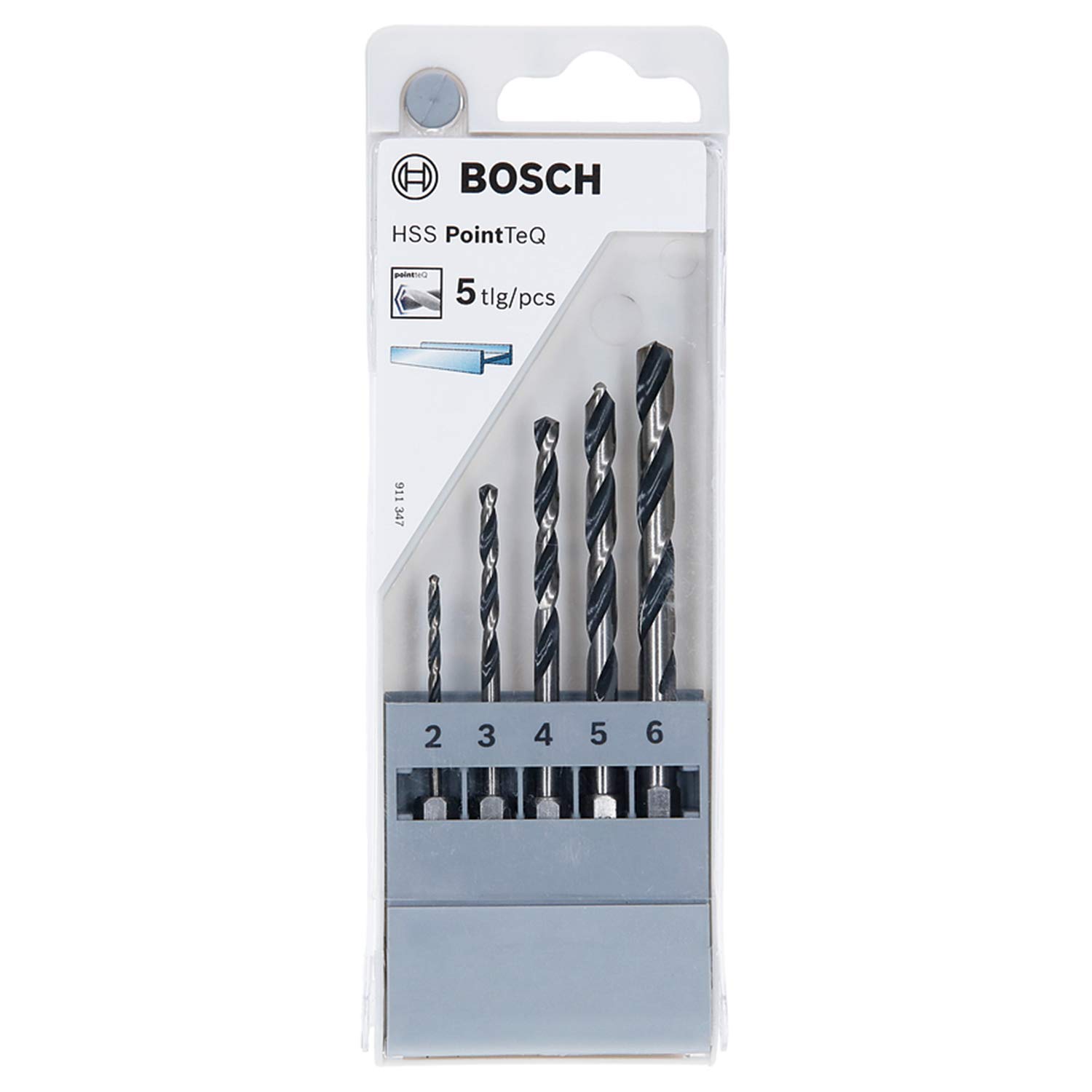 Bosch PointTeQ Jeu forets métal 2-6 mm x5 queue 1/4