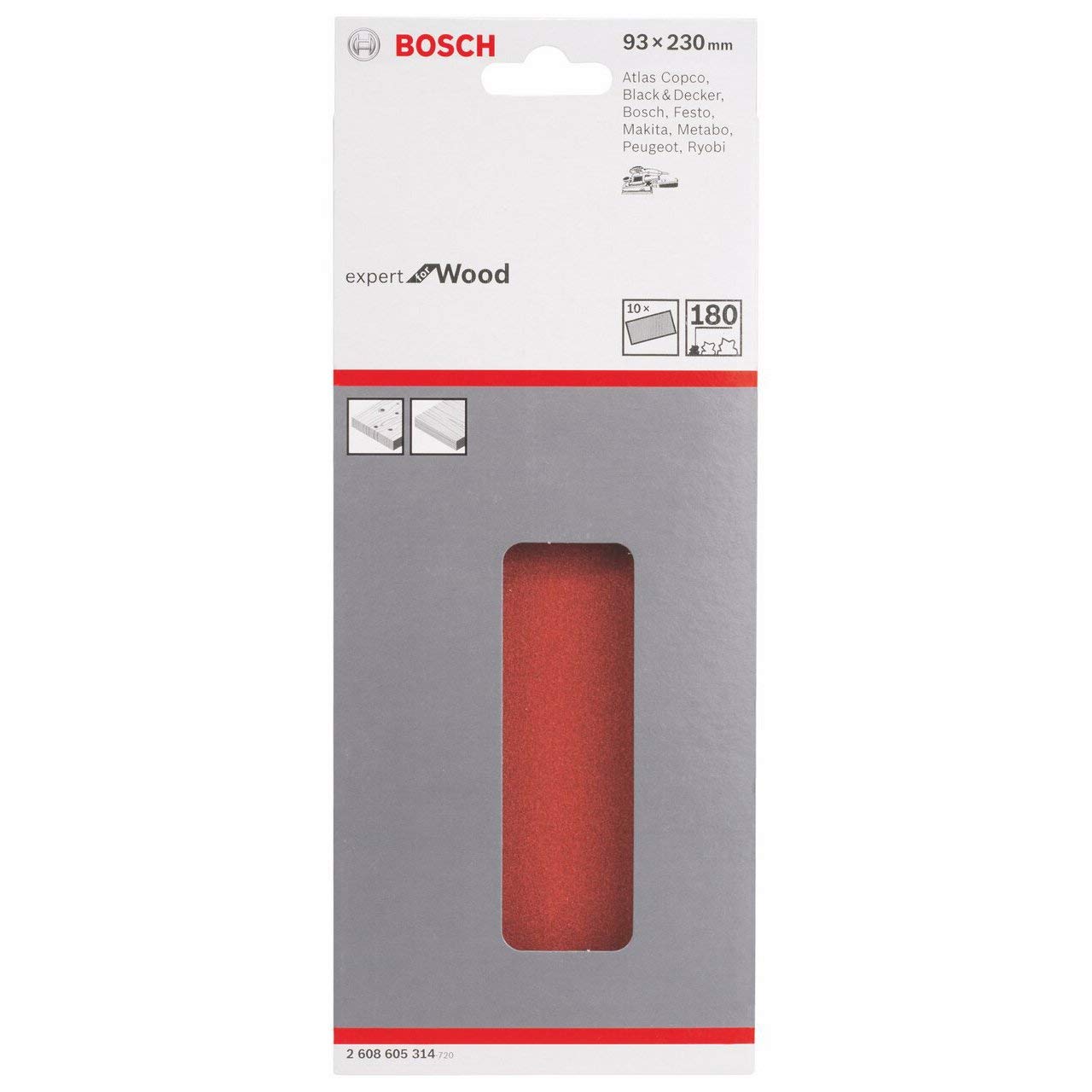 Bosch C430 feuille abrasive grain 180 93x230 lot 10