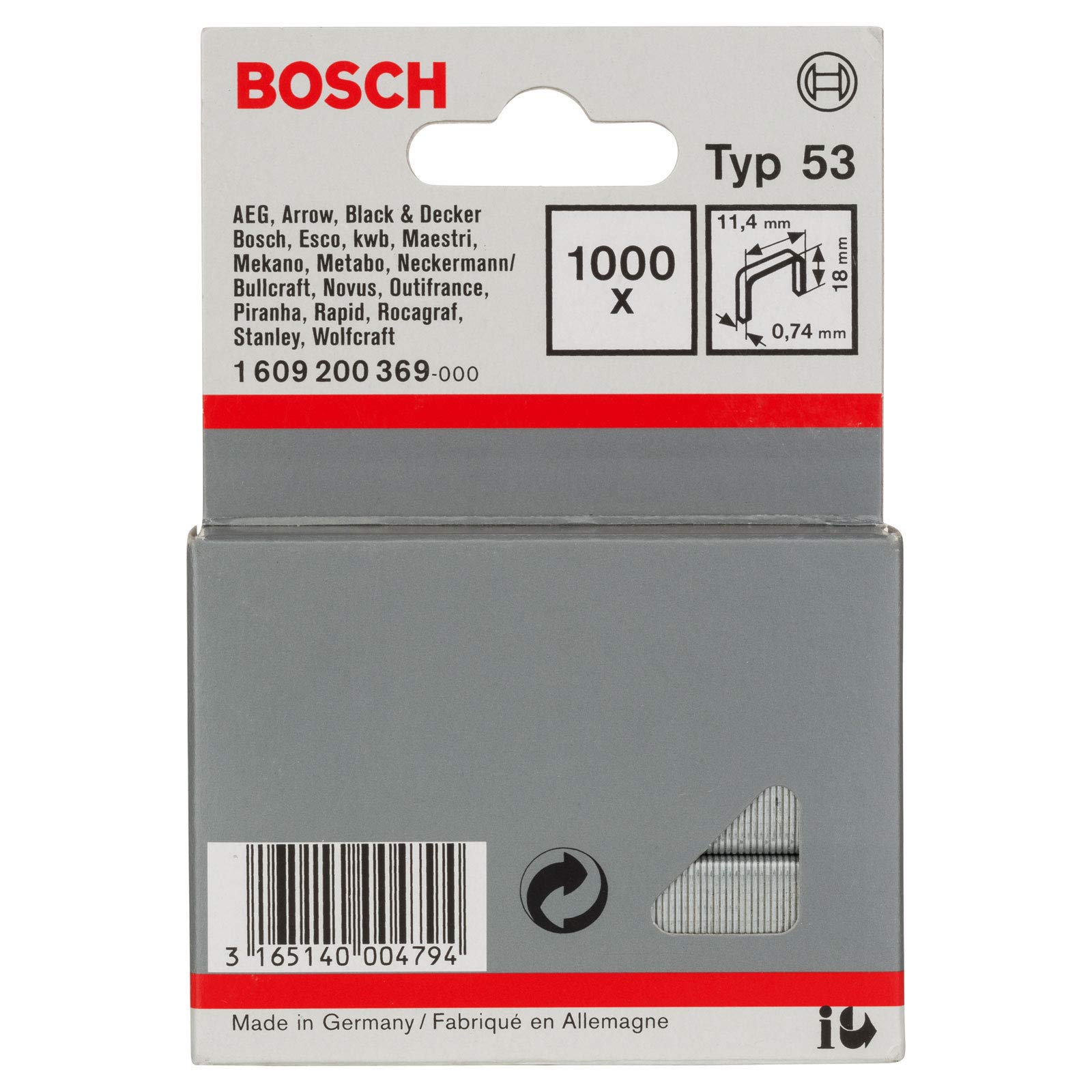 Bosch HT 14 agrafeuse manuelle bois + 1000 agrafes type 53 10 mm